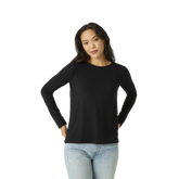 Women's Merino Wool Blend Crew Neck Long Sleeve T-Shirt