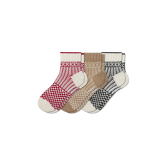 Women's Merino Wool Blend Sweater Quarter Sock 3-Pack
