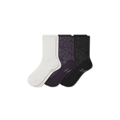 Women’s Floral Lace Half Calf Sock 3-Pack