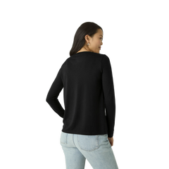 Women's Merino Wool Blend Crew Neck Long Sleeve T-Shirt