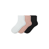 Women’s Rhinestone Rib Quarter Sock 3-Pack