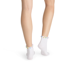Bombas x Susan Alexandra Embellished Ruffle Rib Quarter Socks