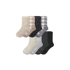 Women's Merino Wool Blend Half Calf Sock 8-Pack