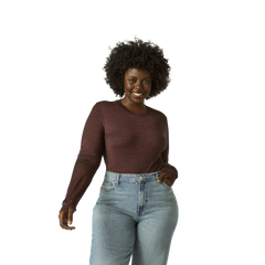 Women's Merino Wool Blend Crew Neck Long Sleeve T-Shirt 3-Pack
