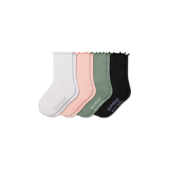 Junior Ruffle Rib Calf Sock 4-Pack