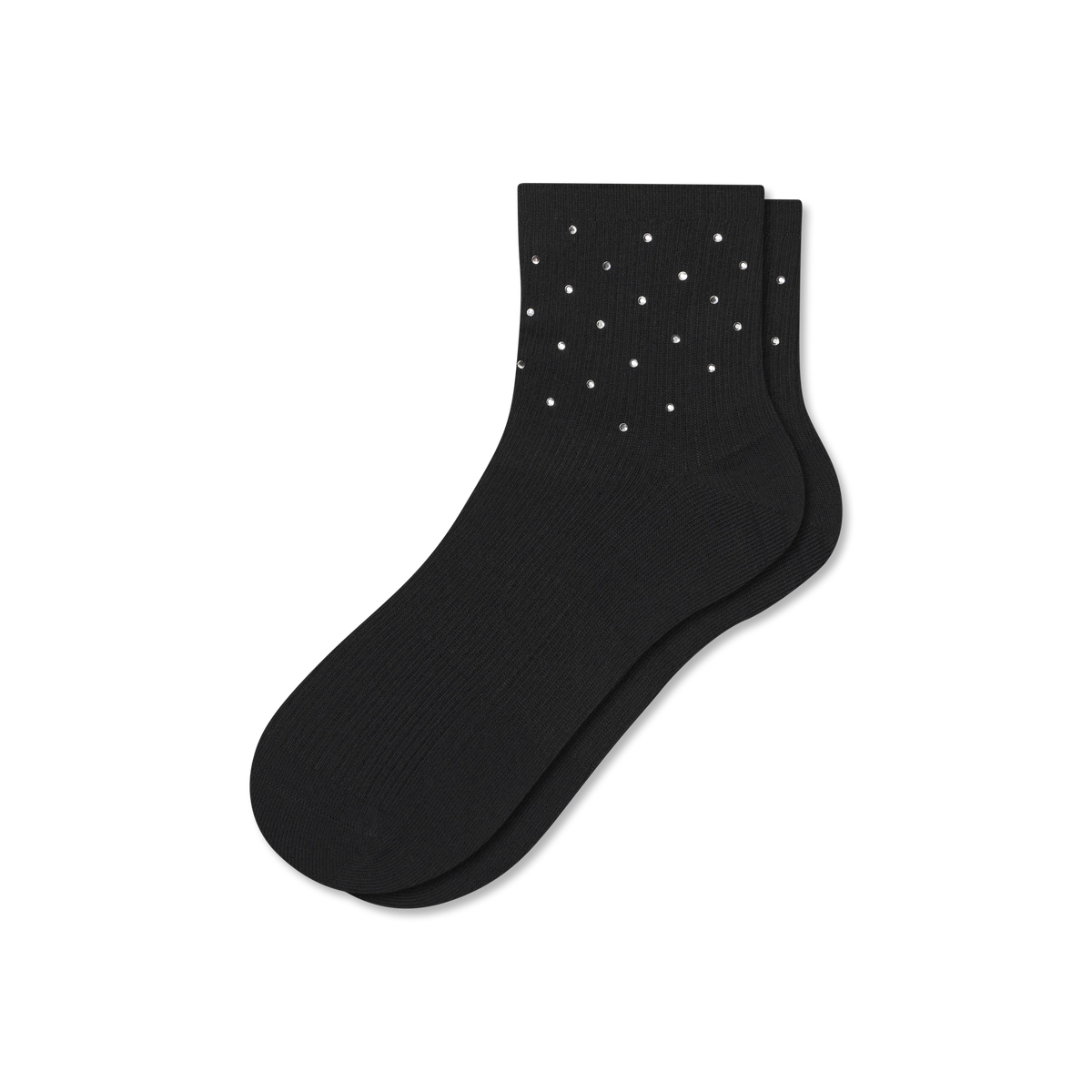 Women’s Rhinestone Rib Quarter Socks