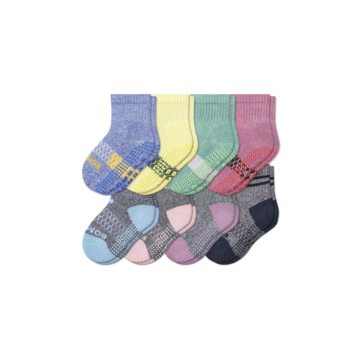 Toddler Gripper Calf Sock 8-Pack