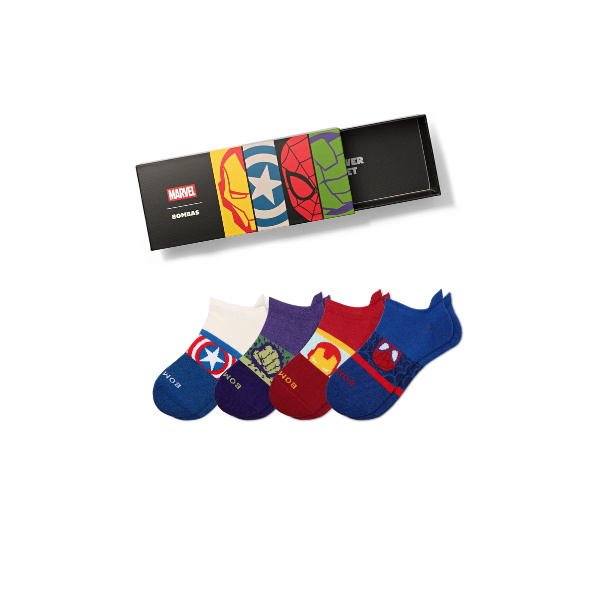 Marvel | Bombas Youth Ankle Sock 4-Pack Gift Box