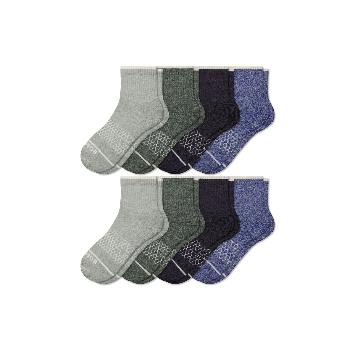 Men's Merino Wool Blend Quarter Sock 8-Pack