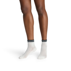 Women's Vintage Stripes Open Knit Quarter Socks
