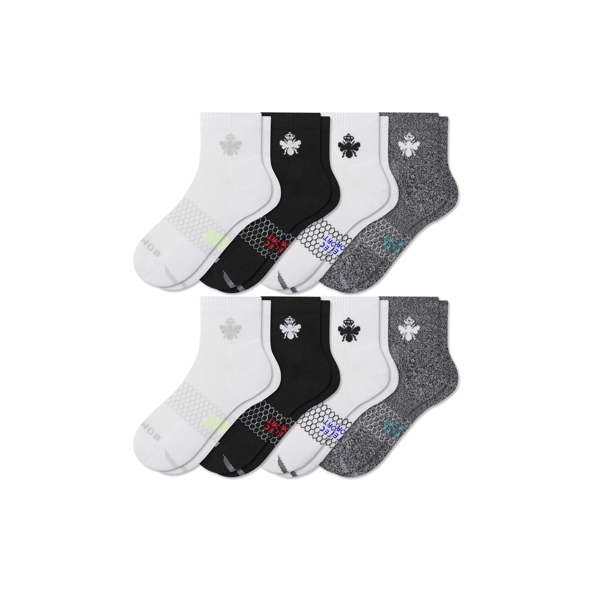 Women's All Sport Quarter Sock 8-Pack
