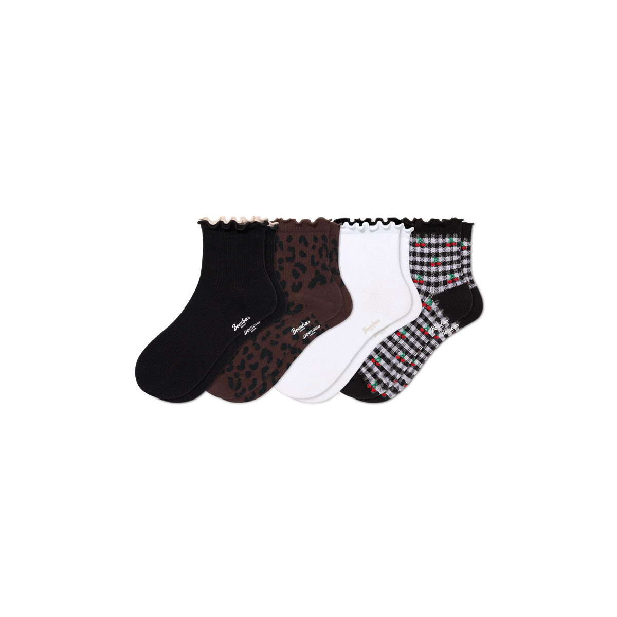 Women's Ruffle Rib Quarter Sock 4-Pack