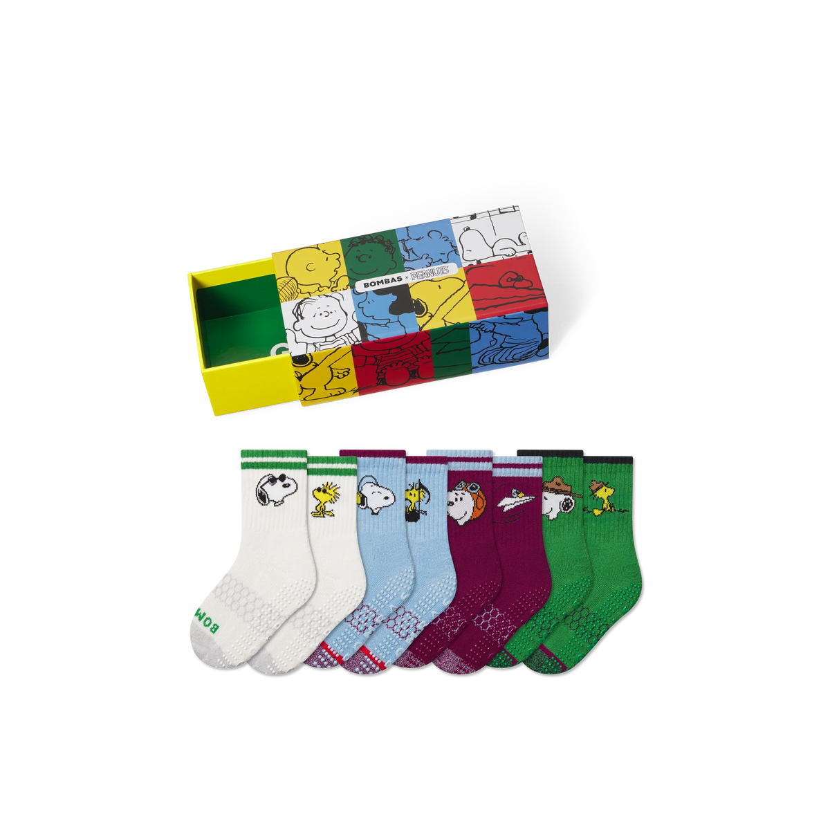 Peanuts x Bombas: Junior Gripper Calf Sock 4-Pack Gift Box