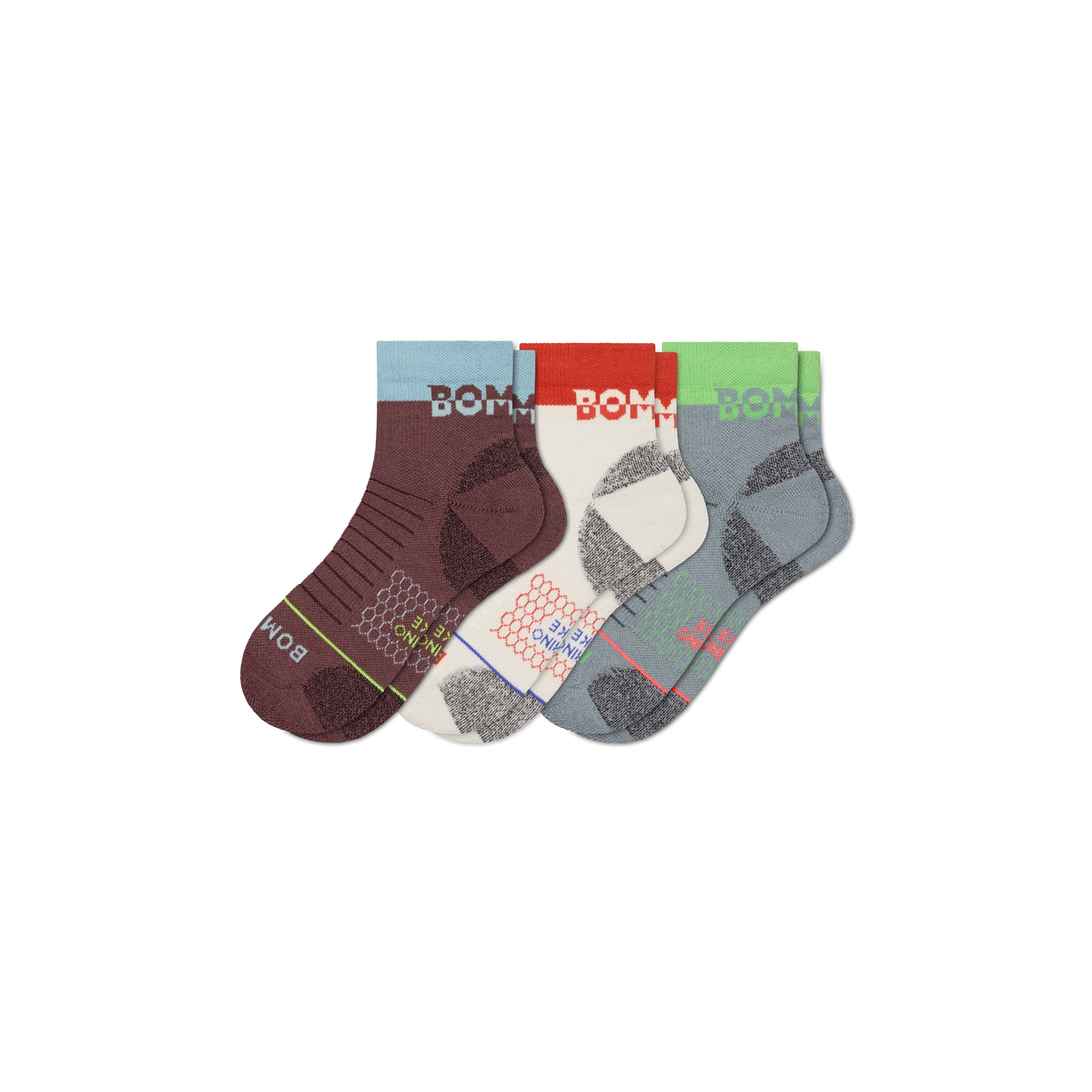 Men's Merino Wool Blend Hiking Quarter Sock 3-Pack