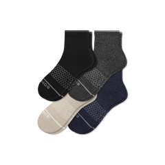 Men's Merino Wool Blend Quarter Sock 4-Pack