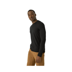 Men's Merino Wool Blend Crew Neck Long Sleeve T-Shirt
