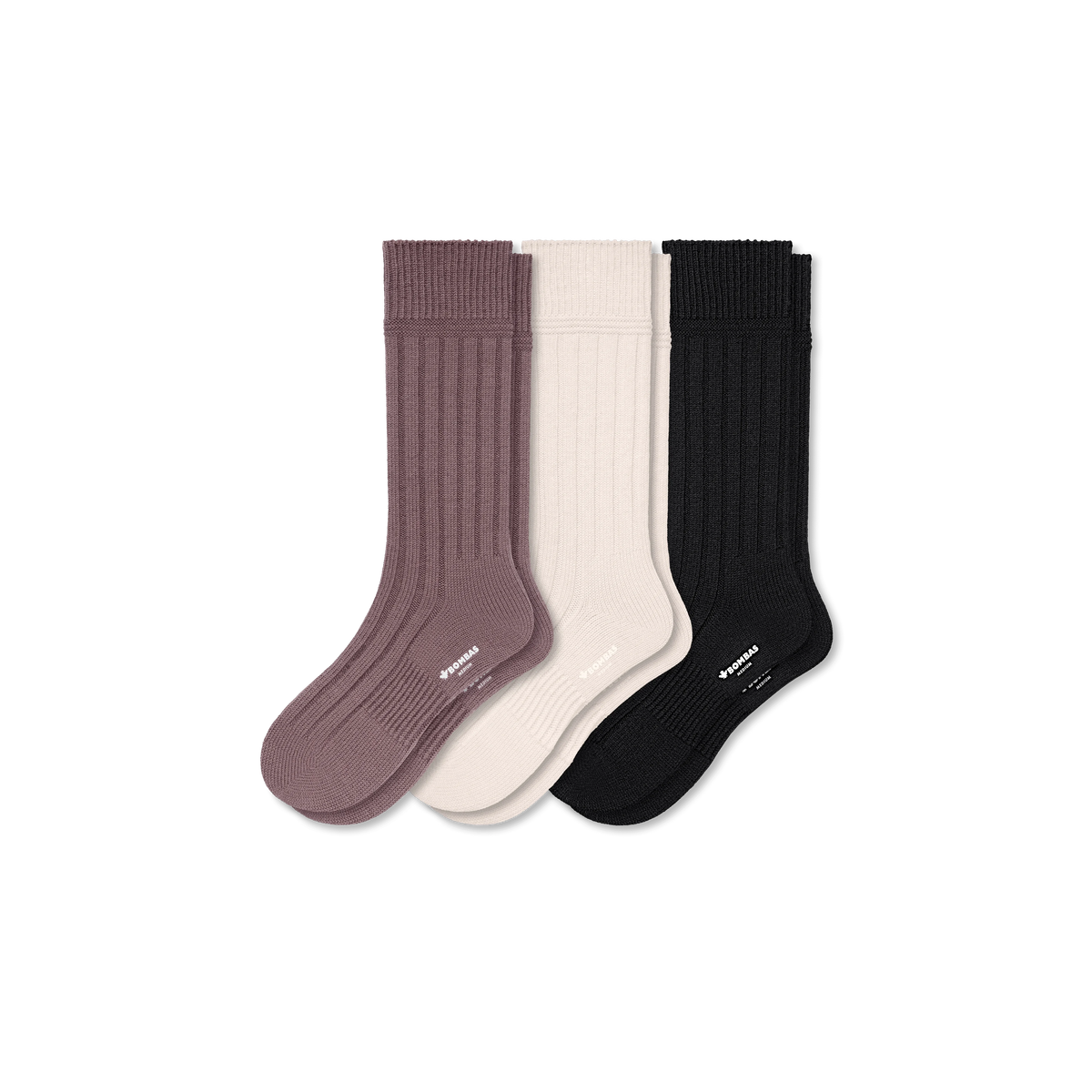 Women's Merino Cashmere Blend Rib Calf Sock 3-Pack