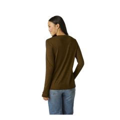Women's Merino Wool Blend Crew Neck Long Sleeve T-Shirt 3-Pack