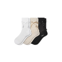 Women’s Pointelle Bow Half Calf Sock 3-Pack