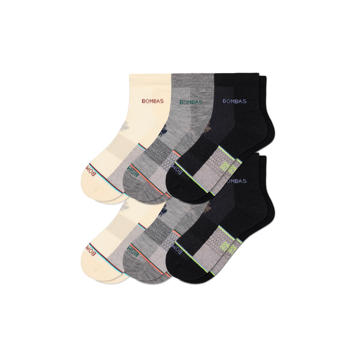 Men's UltraLite Sport Merino Wool Blend Quarter Sock 6-Pack