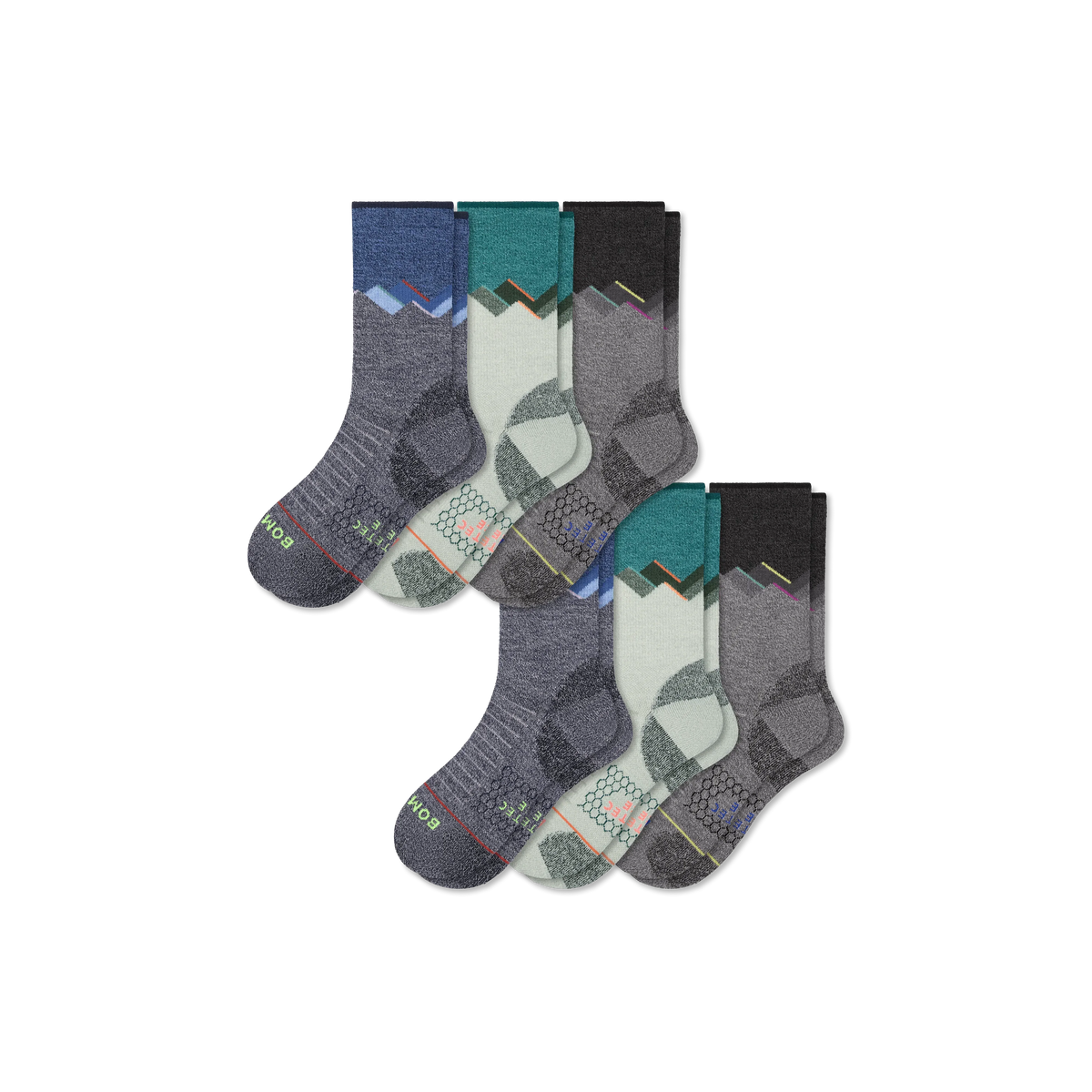 Men's Merino Wool Blend Hiking Calf Sock 6-Pack