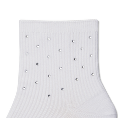 Women’s Rhinestone Rib Quarter Socks