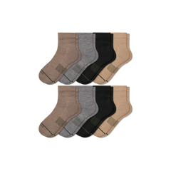 Women's Merino Wool Blend Modern Rib Quarter Sock 8-Pack