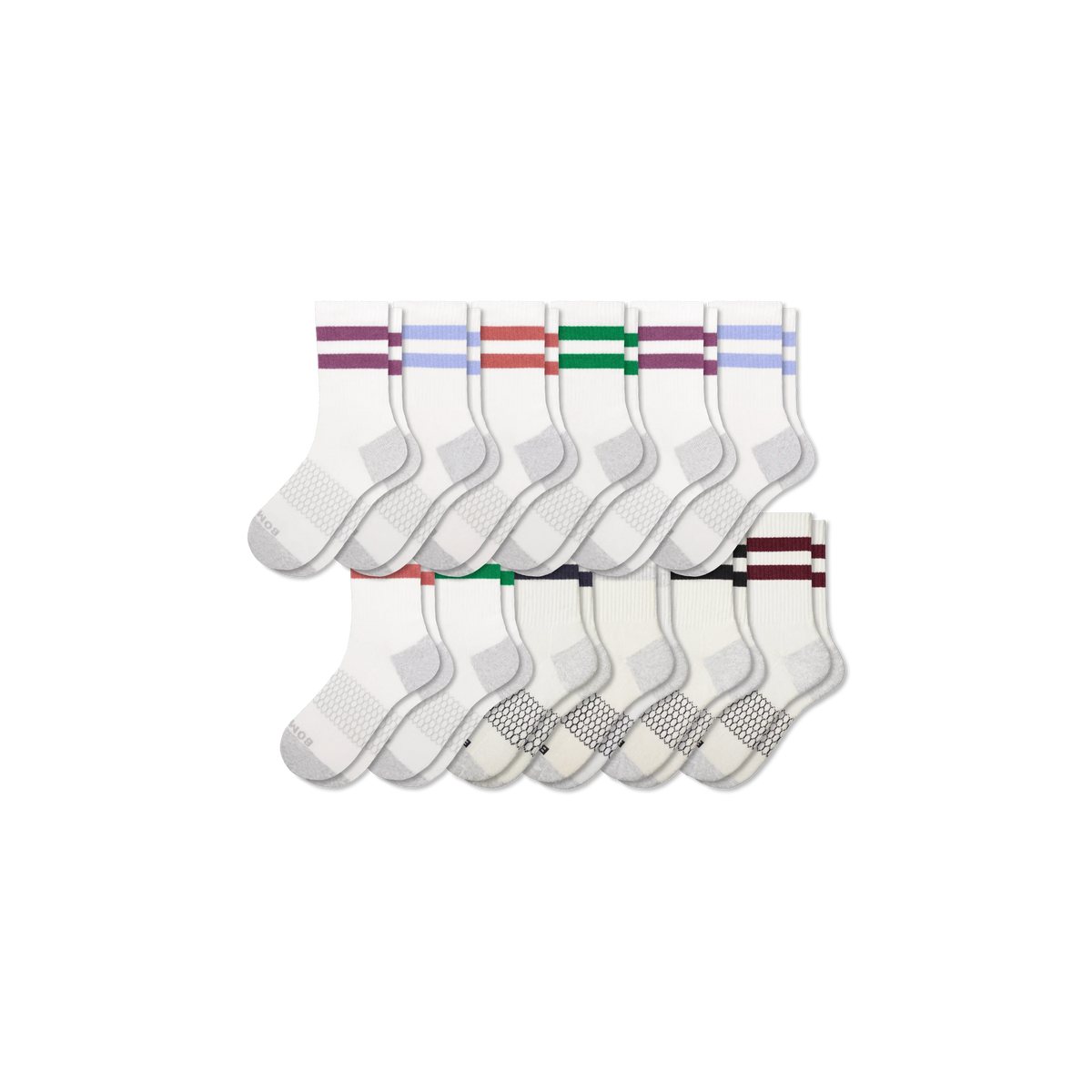 Men's Vintage Stripes Half Calf Sock 12-Pack