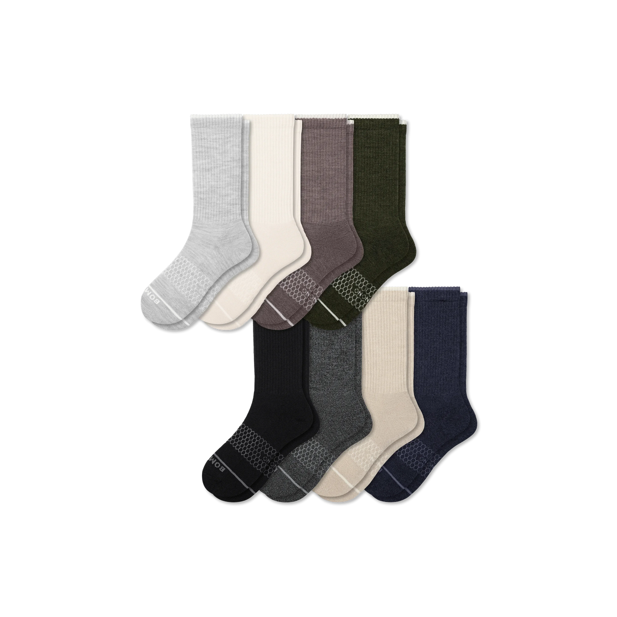 Men's Merino Wool Blend Calf Sock 8-Pack